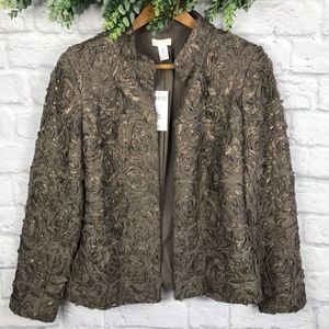 NWT CHICO’S Sequined Beige Blazer | Size 0